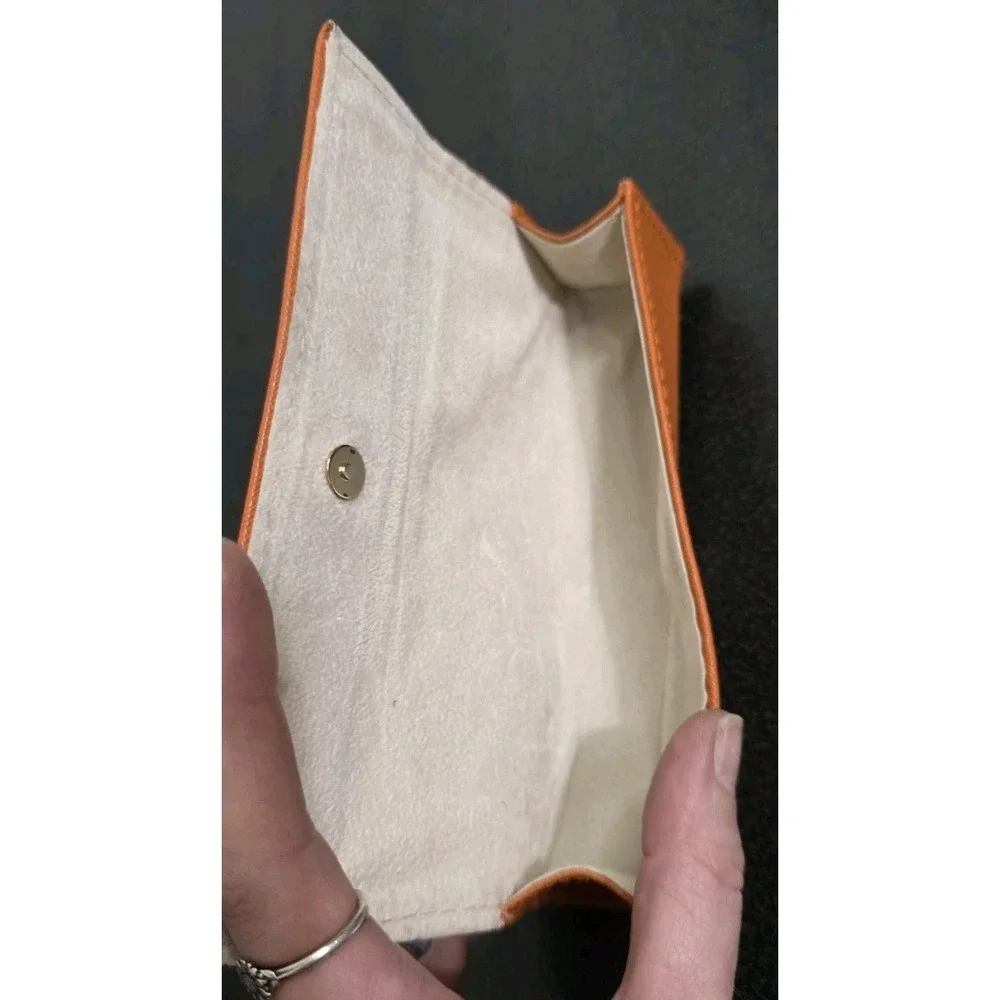 TORY BURCH ORANGE SMALL AUTHENTIC EYEGLASSES CASE EUC‎